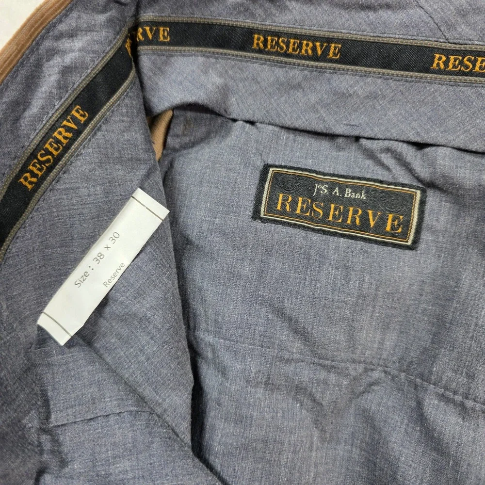 Jos. A. Bank Reserve Corduroy Pants Men 38x30‎ Tan Tailored Fit Stretch Trousers